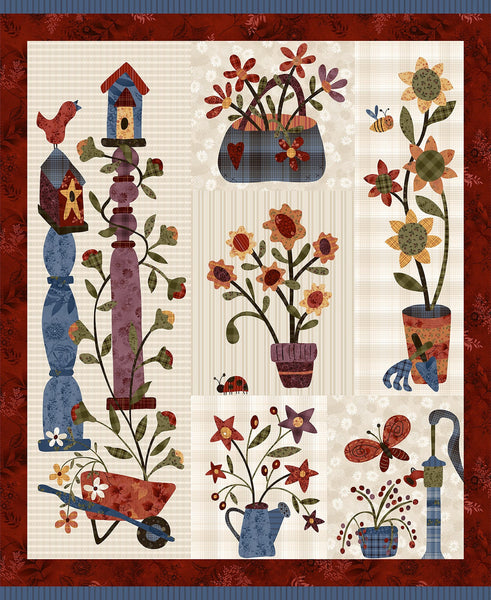 Henry Glass & Co. Flossie's Flowers 3378P 44 Cream 36" PANEL By The PANEL (Not Strictly By The Yard)