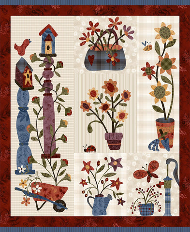 Henry Glass & Co. Flossie's Flowers 3378P 44 Cream 36" PANEL By The PANEL (Not Strictly By The Yard)