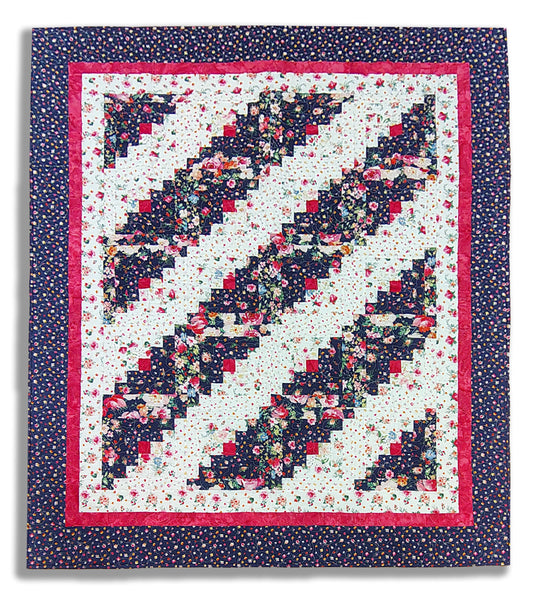 Log Cabin Quilt 54 x 63" Fully Finished Sample Quilt - Clothworks - Flourish
