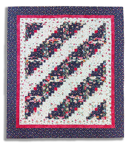 Log Cabin Quilt 54 x 63" Fully Finished Sample Quilt - Clothworks - Flourish