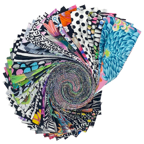 Free Spirit Kaffe Fassett Pre-Cut 40 Piece 2 1/2" Strip Jelly Rolls - Classics Plus - Polaris