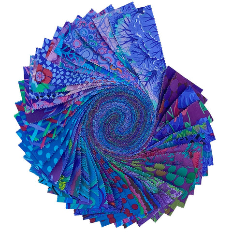 Free Spirit Kaffe Fassett Pre-Cut 40 Piece 2 1/2" Strip Jelly Rolls - Classics Plus - Royal