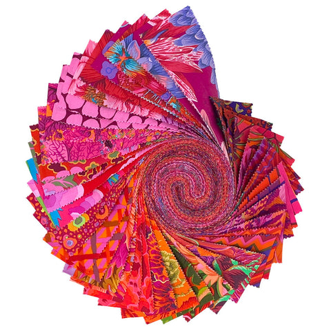 Free Spirit Kaffe Fassett Pre-Cut 40 Piece 2 1/2" Strip Jelly Rolls - Classics Plus - Ruby