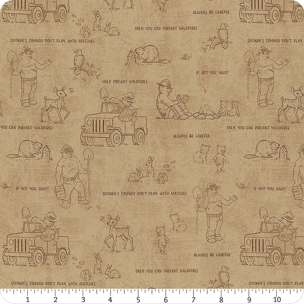 Riley Blake Friends of Smokey Bear C16504 Sand Outlines By The Yard