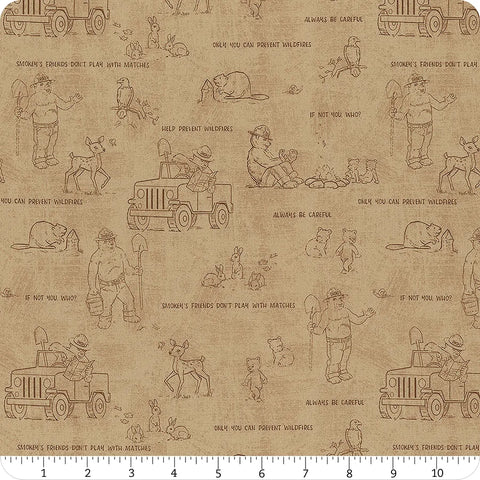 Riley Blake Friends of Smokey Bear C16504 Sand Outlines By The Yard