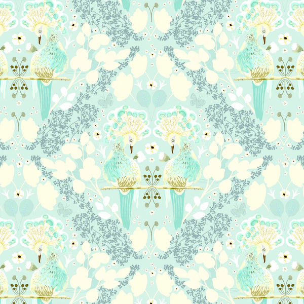 Poppie Cotton Serenity Blooms SR24508 First Kiss Mint By The Yard