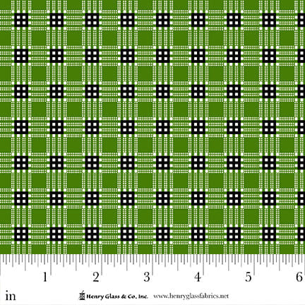 Henry Glass & Co. Frosty & Forest Friends 2043 69 Green Small Even Plaid By The Yard