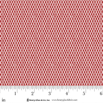 Henry Glass & Co. Frosty & Forest Friends 2044 08 Red Small Trellis By The Yard