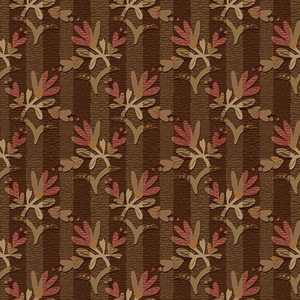 Henry Glass & Co. Froth & Bubble 2927 38 Brown Stripey Floral By The Yard