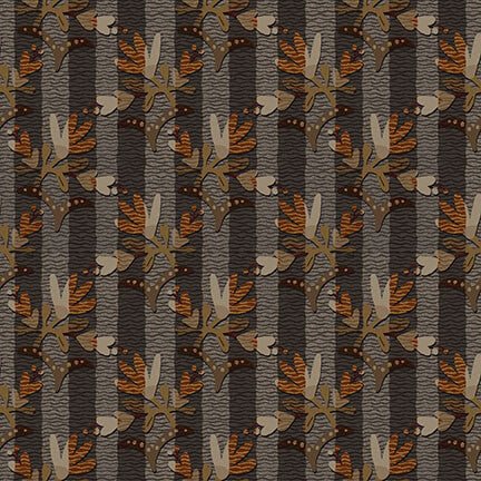 Henry Glass & Co. Froth & Bubble 2927 77 Slate Blue Stripey Floral By The Yard