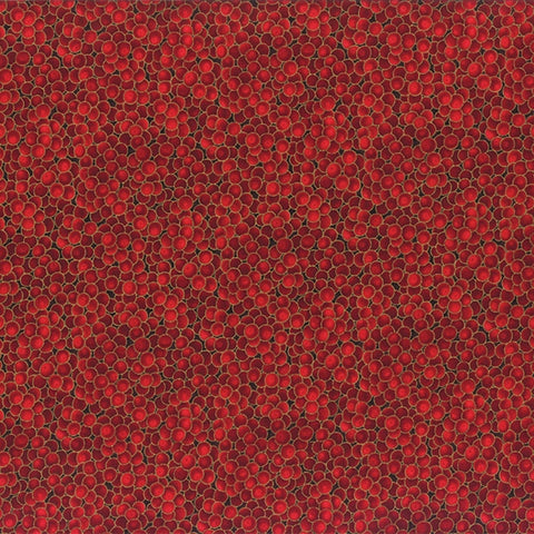 Hoffman Metallic G8556 78G Scarlet/Gold Beads By The Yard