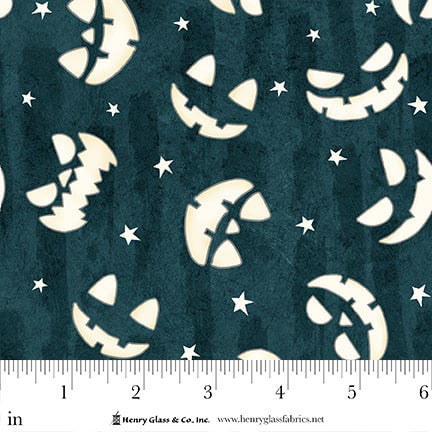 Henry Glass & Co. Ghosts In The Graveyard 2027G 99 Dark Gray Jack-O-Lantern By The Yard