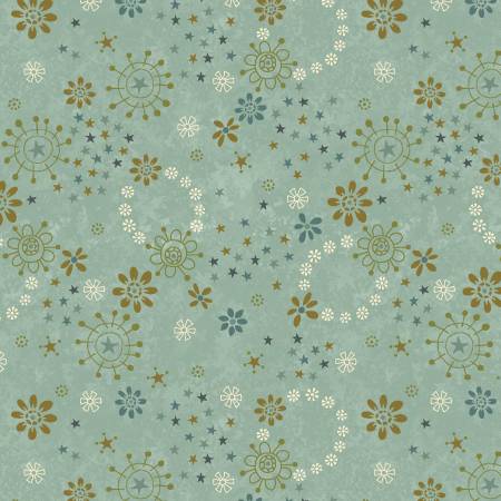 Henry Glass & Co. Gift Of Grateful Praise 3229 76 Teal Multi Floral Wreath By The Yard