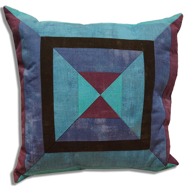 1 Grunge Blue Pillow - Fully Finished Pillow Cover and Pillow -