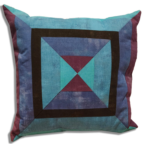 1 Grunge Blue Pillow - Fully Finished Pillow Cover and Pillow -
