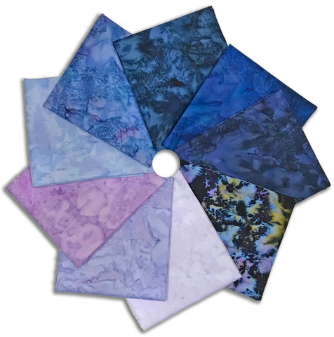 Matt's Select Pre-Cut 9 Piece Half-Yard Batik Bundle - Hyacinth