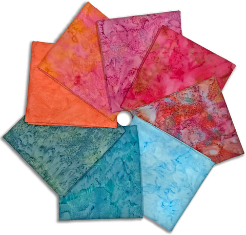 Matt's Select Pre-Cut 8 Piece Half-Yard Batik Bundle - Hydrangea