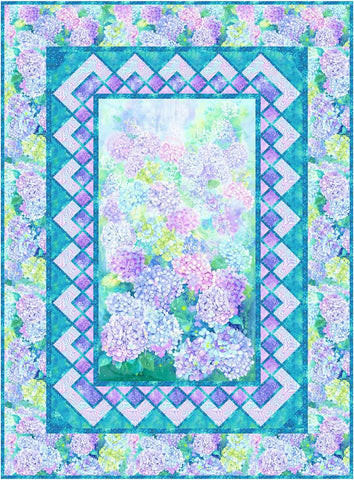 Timeless Treasures - Hydrangea Dream CD4257 Brentwood Frame Digital Shop Sample 50" x 68"