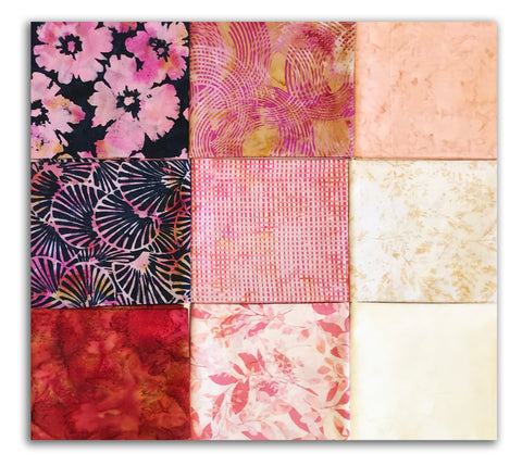 Matt's Hoffman Bali Batiks Pre-Cut 9 Piece Fat Quarter Bundle - Tea Time