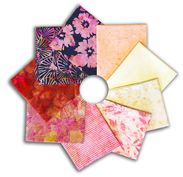Matt's Hoffman Bali Batiks Pre-Cut 9 Piece Fat Quarter Bundle - Tea Time