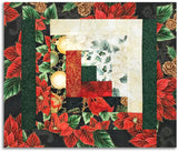 Hoffman Metallic Pre-Cut Log Cabin Table Runner Kit  - Christmas Splendor