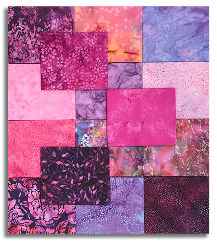 Hoffman Batiks Pre-Cut 15 Piece Fat Quarter Bundle - HCFQB 91 - Amethyst