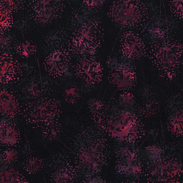 Hoffman Batik X2625 711 Deep Fuchsia Dandelions By The Yard