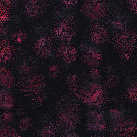 Hoffman Batik X2625 711 Deep Fuchsia Dandelions By The Yard