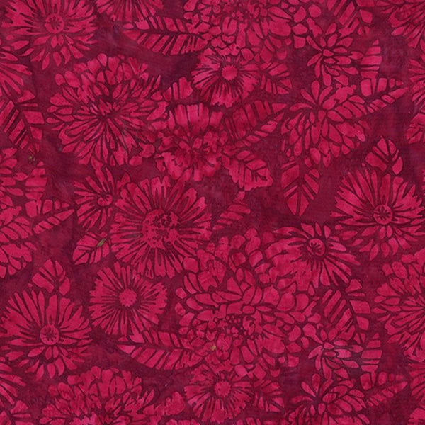 Hoffman Batik X2638 568 Red Velvet Woodblock By The Yard