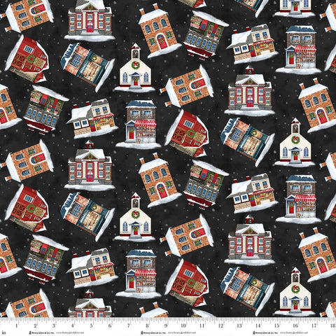 Henry Glass & Co. Hollyville Manor 3520 99 Black Village Toss By The Yard