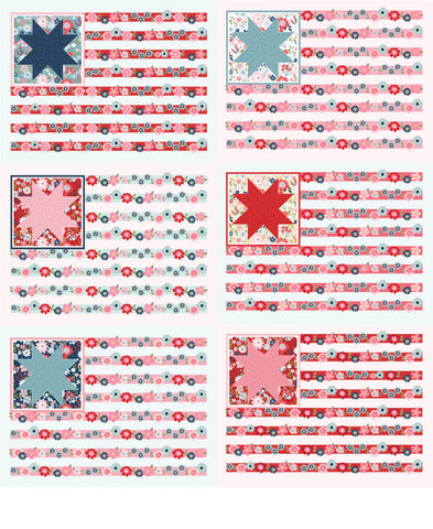 Poppie Cotton Hip Hip Hooray - Liberty HH25108 Hooray Flag 36" PANEL By The PANEL (Not Strictly By The Yard)