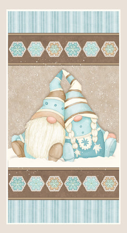 Henry Glass & Co. I Love Sn'Gnomies 9646P 13 Multi Gnome 24" Flannel PANEL By The PANEL (Not Strictly By The Yard)
