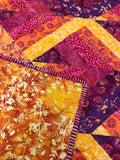 Mirror, Mirror 71 x 85" Fully Finished Sample Quilt - Plum Fizz