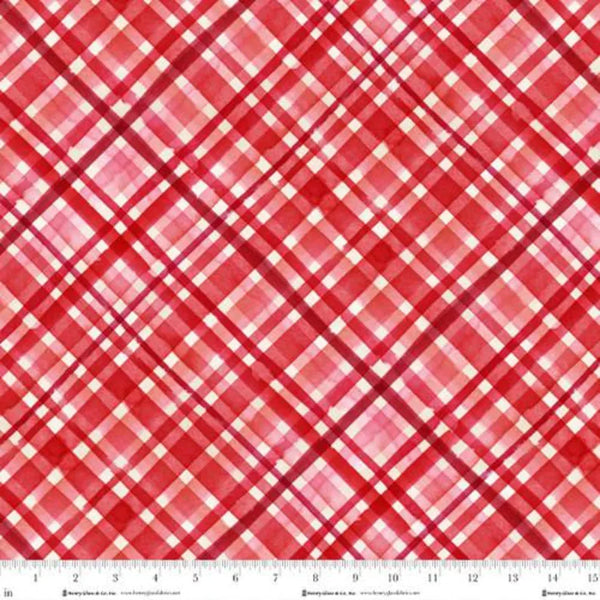 Henry Glass & Co. Its The Holidays 2035 88 Red Candy Cane Plaid By The Yard