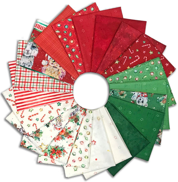 Matt's Pre-Cut 20 Piece Fat Quarter Bundle - P&B Textiles - Little Darling's Christmas