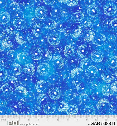P&B Textiles Jona's Garden JGAR5388 B Blue Dandelion By The Yard