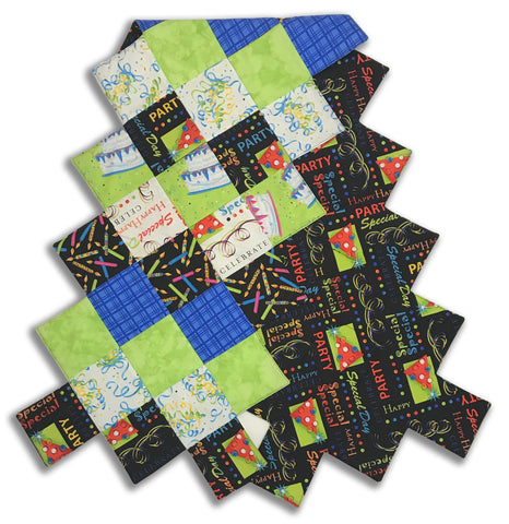 Fully FINISHED Jagged Edge Table Runner LARGE - Party on!