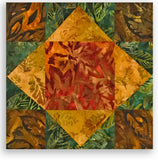 Kaufman Artisan Batiks Kit de courtepointe prédécoupé en 12 blocs avec couronne du roi – Ciel d'automne – COUCHER DE SOLEIL