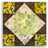 Kaufman Artisan Batiks Kit de colcha de corona de rey precortada de 12 bloques - Cielos de otoño - PUESTA DEL SOL
