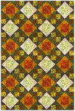 Kaufman Artisan Batiks Kit de colcha de corona de rey precortada de 12 bloques - Cielos de otoño - PUESTA DEL SOL