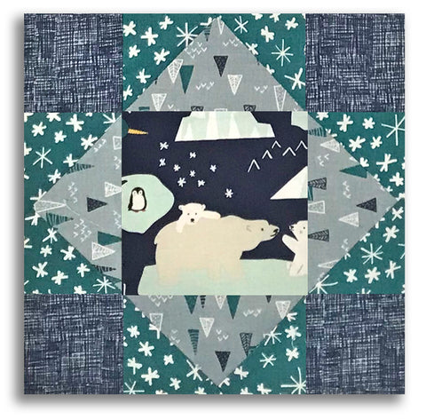 Riley Blake Pre-Cut 12 Block King's Crown Quilt Kit - Nice Ice Baby