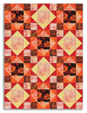 Hoffman Batik Pre-Cut 12 Block King's Crown Quilt Kit - Sunset Hour