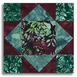 Hoffman Batik Pre-Cut 12 Block King's Crown Quilt Kit - Berry Patch