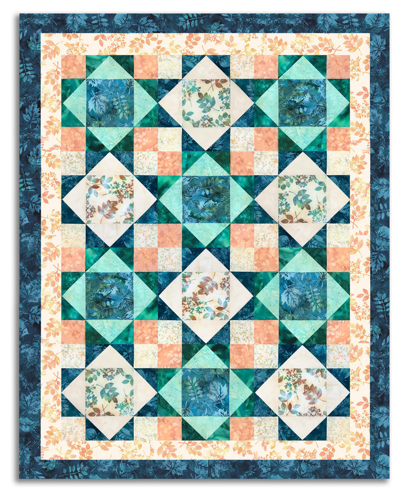 Hoffman Pre-Cut 12 Block King's Crown Quilt Kit - Sand & Sky – Jordan ...