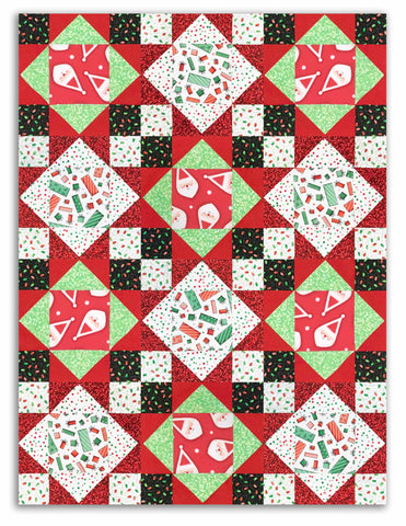 Patrick Lose Pre-Cut 12 Block King's Crown Quilt Kit - Jolly Holiday