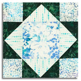 Matt's Hoffman Batik Pre-Cut 12 Block King's Crown Quilt Kit - Mermaid Lagoon - Prism