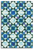 Matt's Hoffman Batik Pre-Cut 12 Block King's Crown Quilt Kit - Mermaid Lagoon - Prism