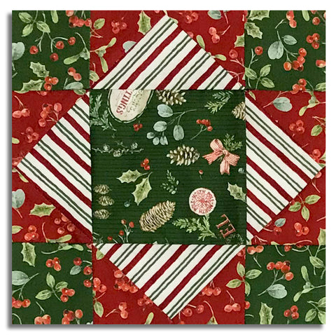 Matt's Riley Blake Pre-Cut 12 Block King's Crown Quilt Kit - Holiday Spirit