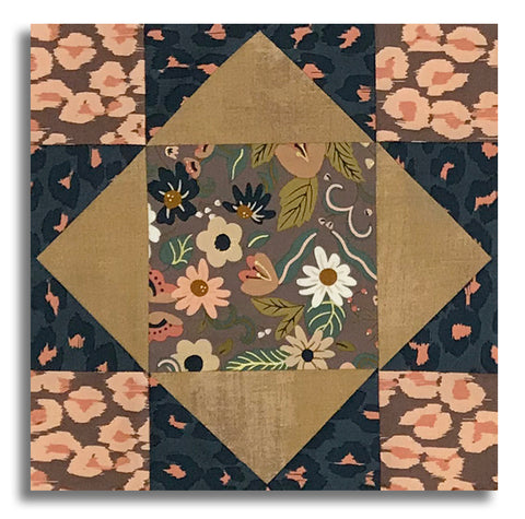 Moda Pre-Cut 12 Block King's Crown Quilt Kit - Sunlit Ruins