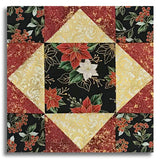 Hoffman Metallic Pre-Cut 12 Block King's Crown Quilt Kit - Blooming Holidays